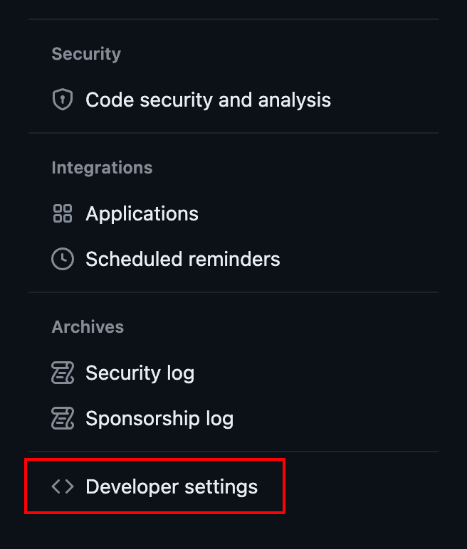 Developer Setting